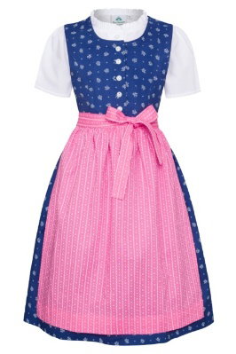 Kinderdirndl 3tlg. - CATALANA - blau/rosa