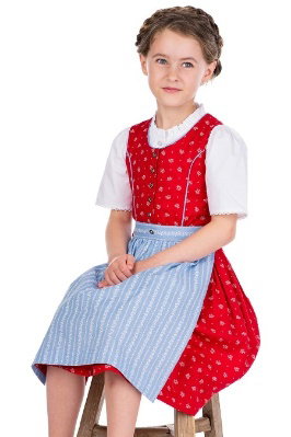 Kinderdirndl 3tlg. - FLOWER - rot