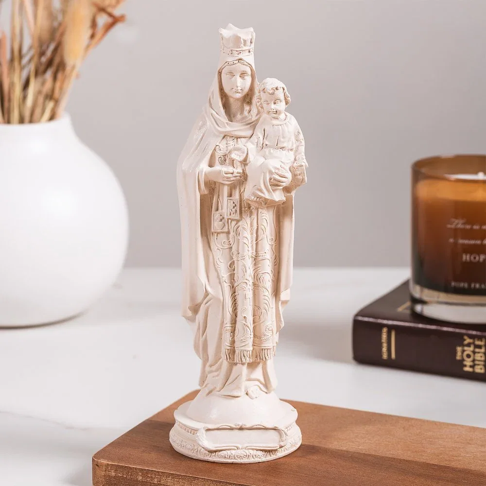 Our Lady of Mt. Carmel Statue - White - 9