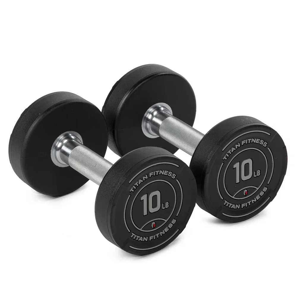 Image of 10 LB Pair Round Urethane Dumbbells