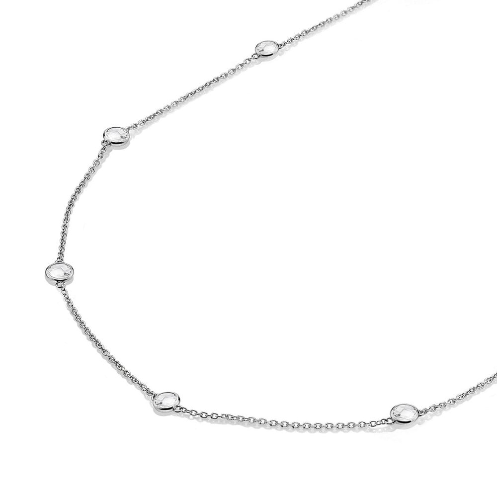 Image of Tender White Topaz Intermittent Necklace - 45cm