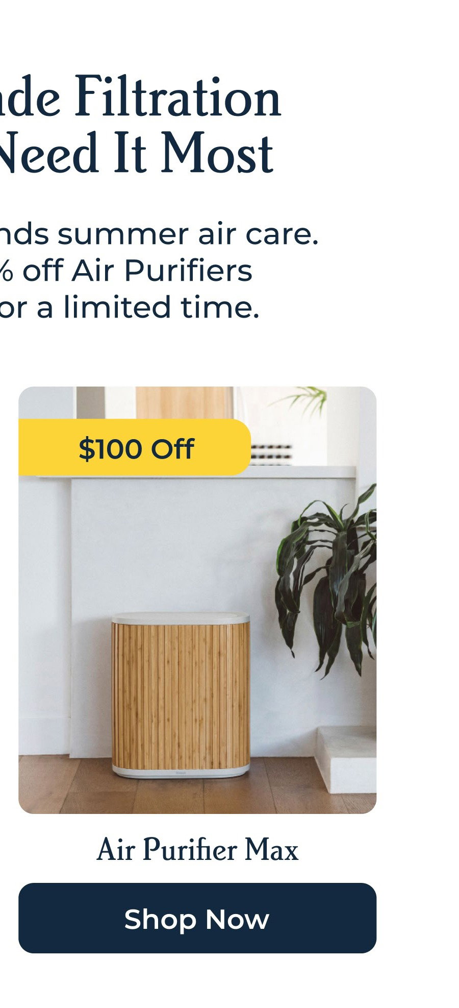 $100 Off Air Purifier Max