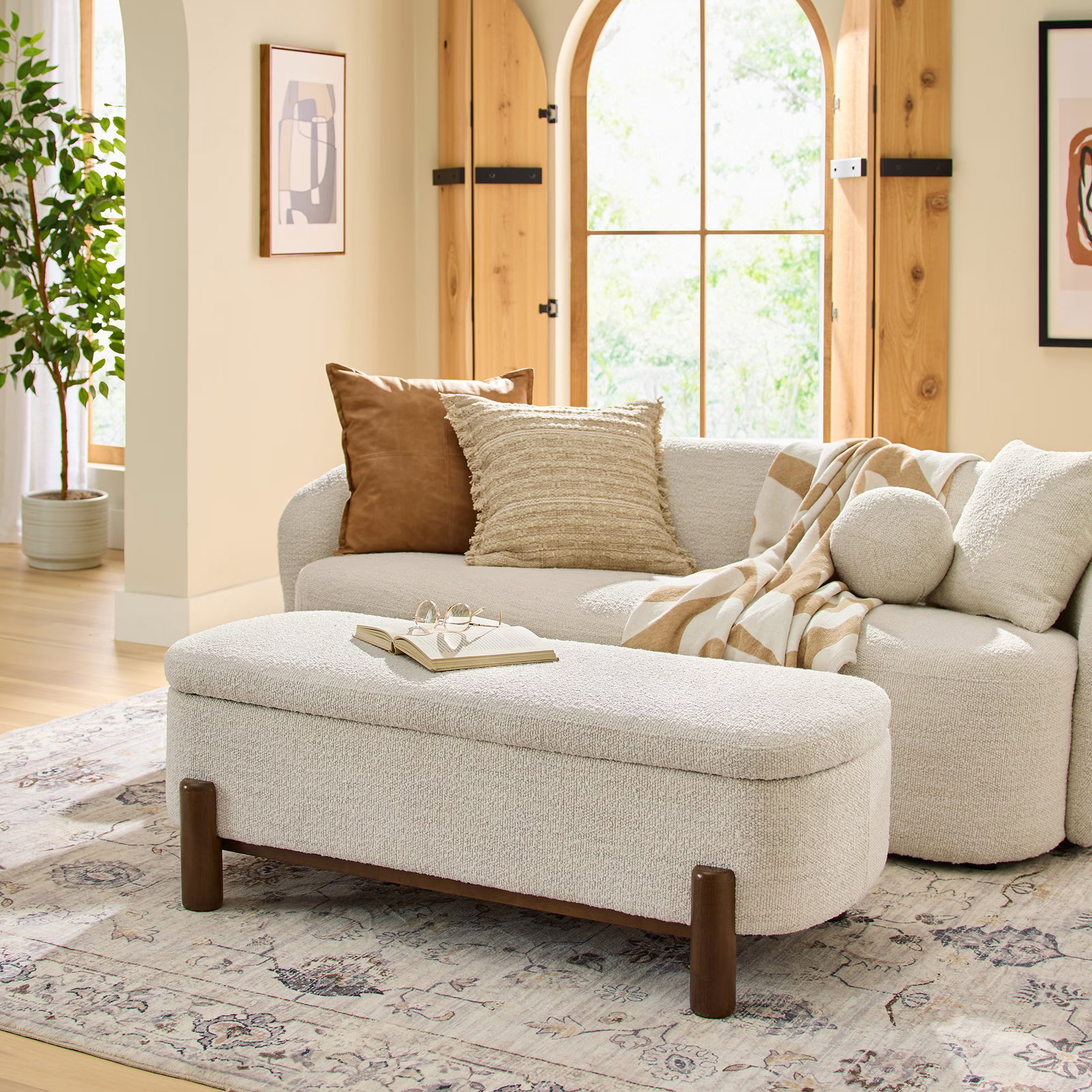 Boucle Storage Bench