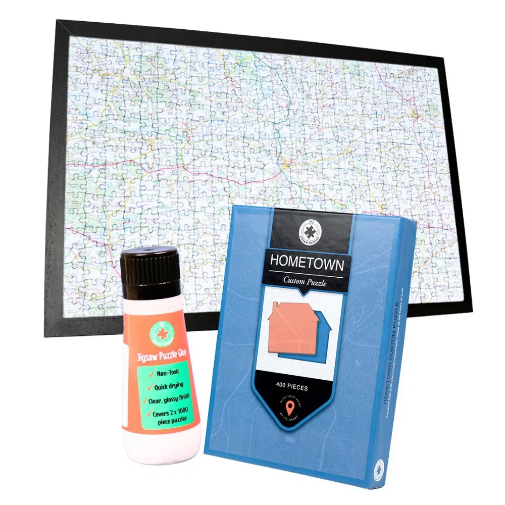 Image of Hometown Framed Map Jigsaw Bundle - The Ultimate Map Gift!