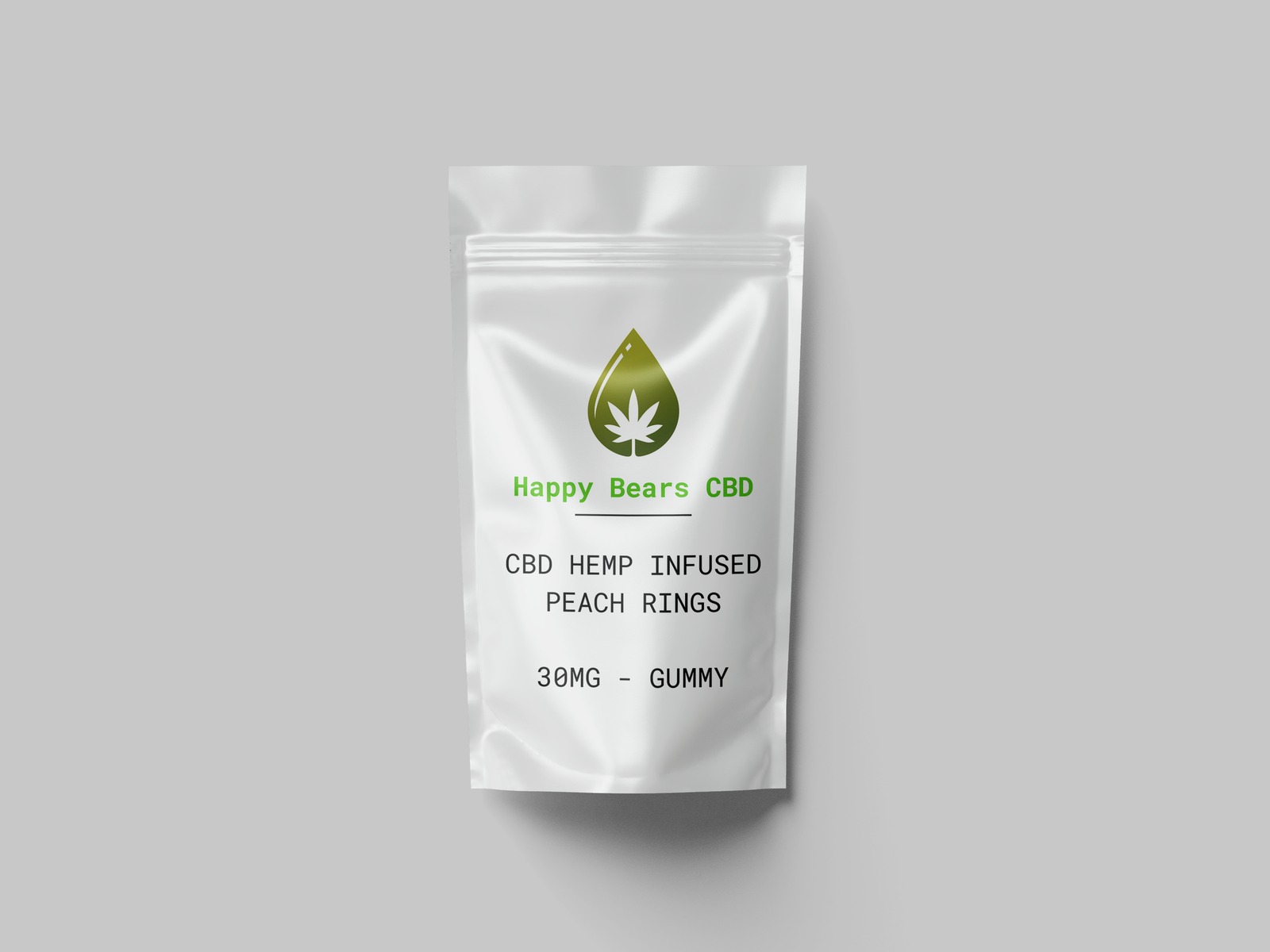 CBD HEMP INFUSED PEACH GUMMY RINGS FOR STRESS AND ANXIETY (30pcs)