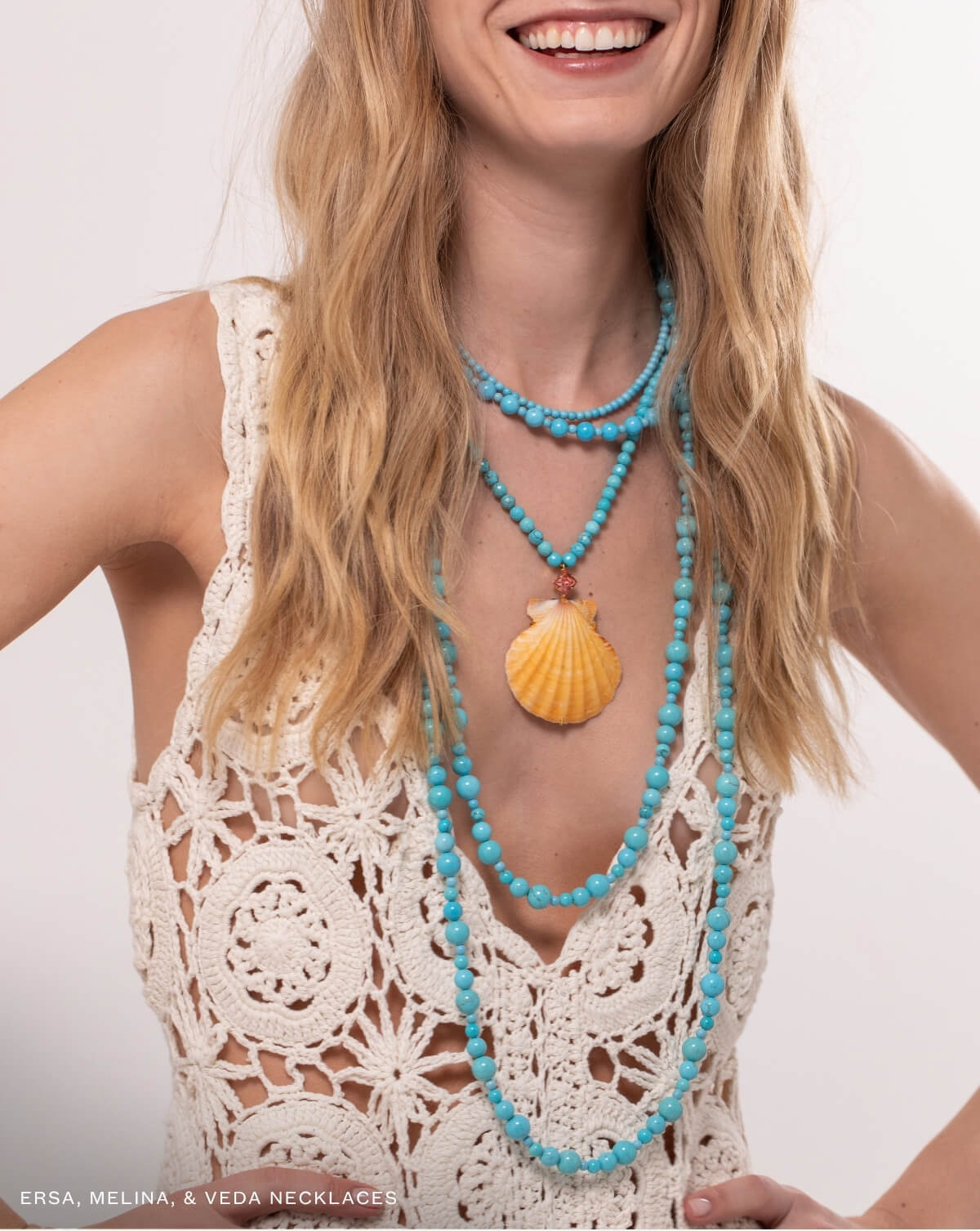 Ersa, Melina, & Veda necklaces