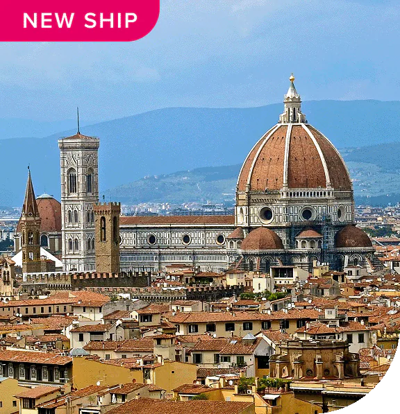 New ship. The historic city of Florence, Italy.