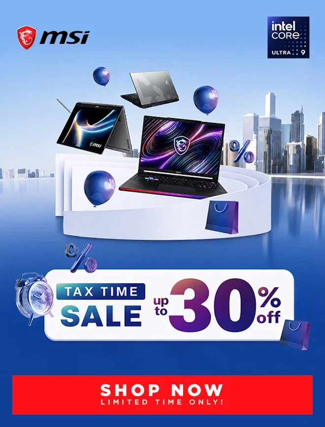 VENDOR MSI Laptop Tax Time Sale