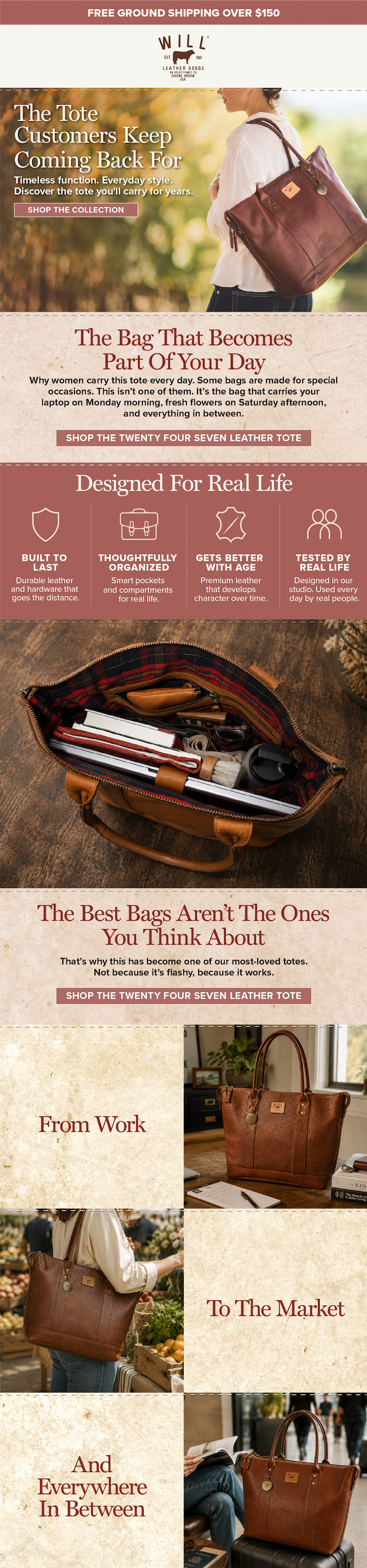 Twenty Four Seven Leather Tote