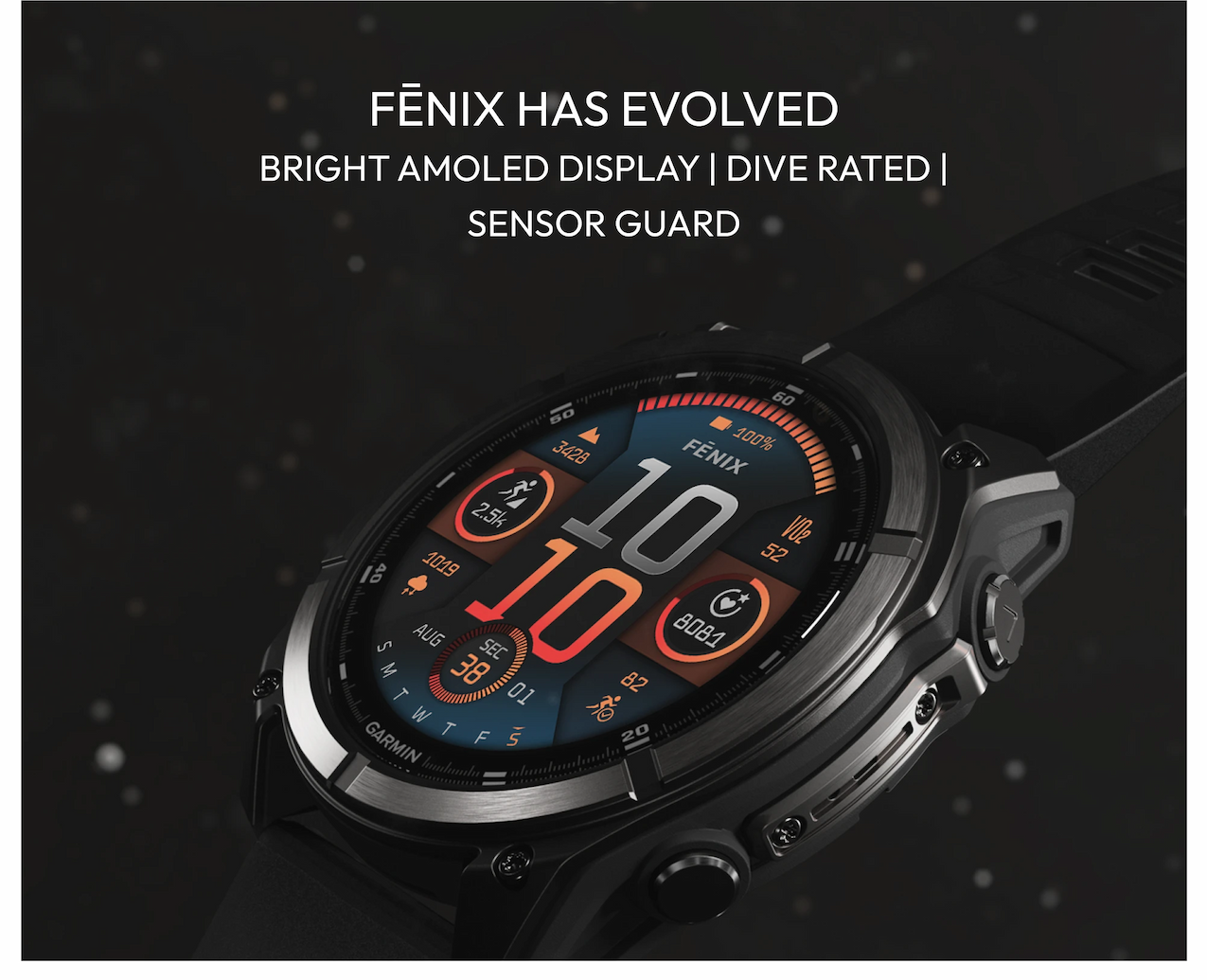 Fenix Has Evolved. Bright AMOLED Display. Dive Rated. Sensor Guard.