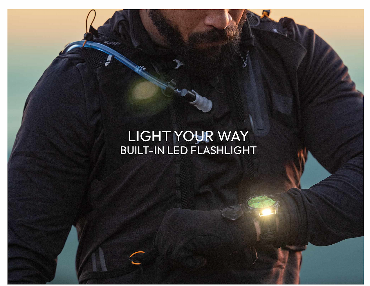 Light Your Way. Built-in LED Flashlight