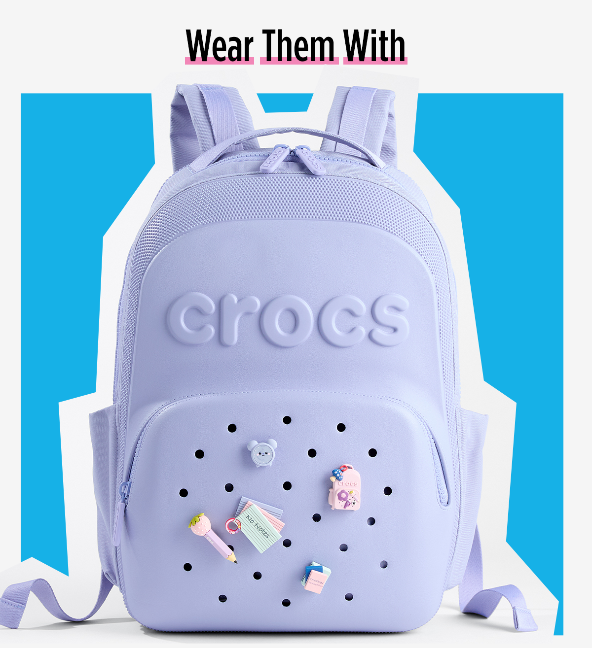Wear Them With | Crocs Backpack Decorated With Jibbitz