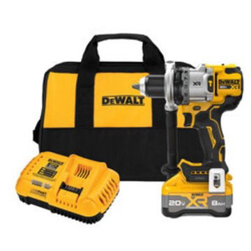DEWALT 20V MAX XR Brushless 1/2in. Hammer Drill Kit, 3-Speed, Anti-Rotation System, LED Light, Model# DCD1007WW1
