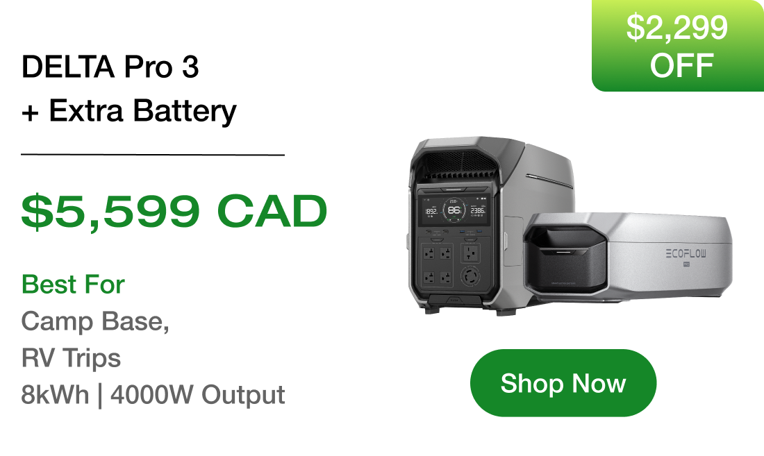 DELTA Pro 3 + Extra Battery $5,599 CAD Best For Camp Base, RV Trips 8kWh | 4000W Output