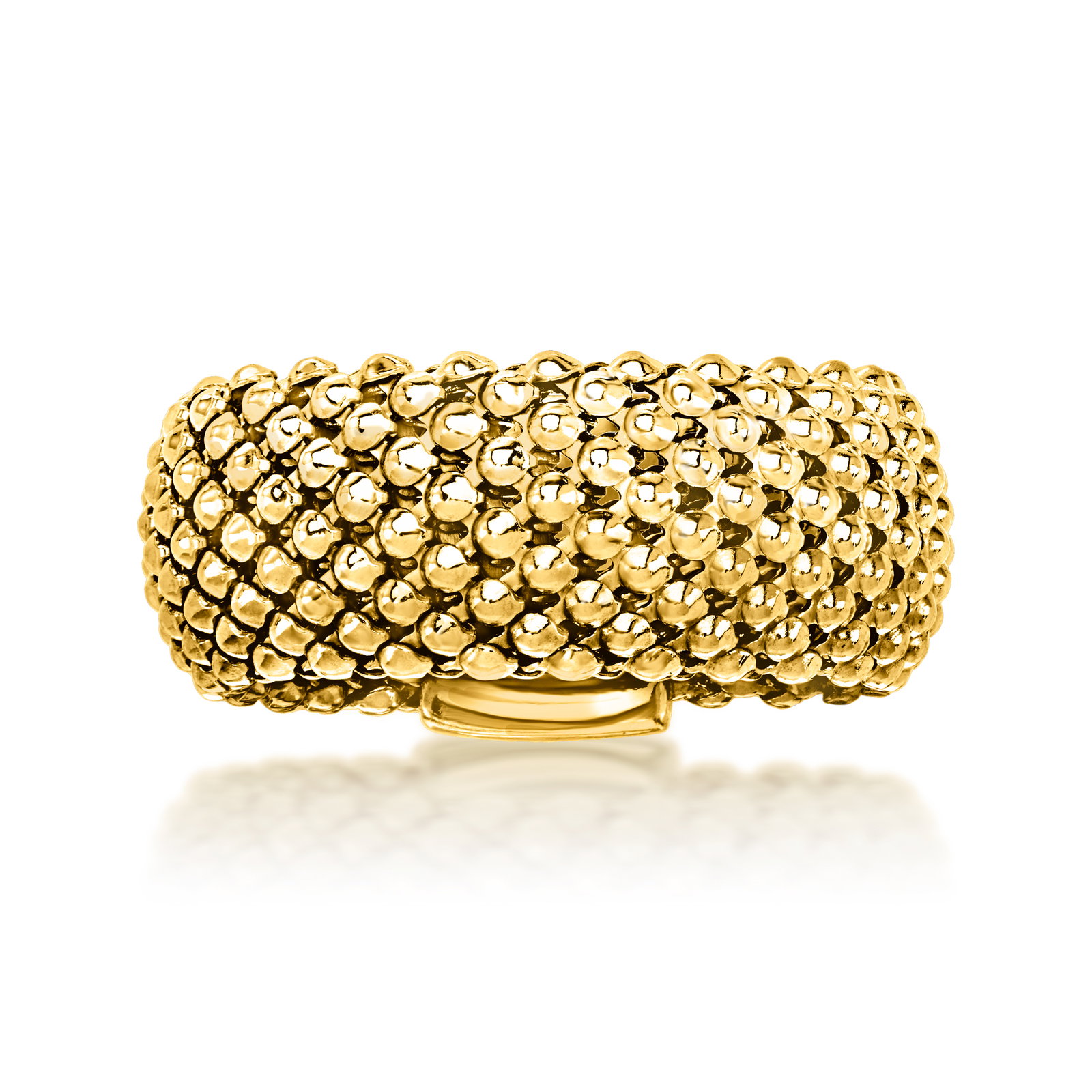 Image of Italian 14kt Yellow Gold-Plated Popcorn-Chain Ring