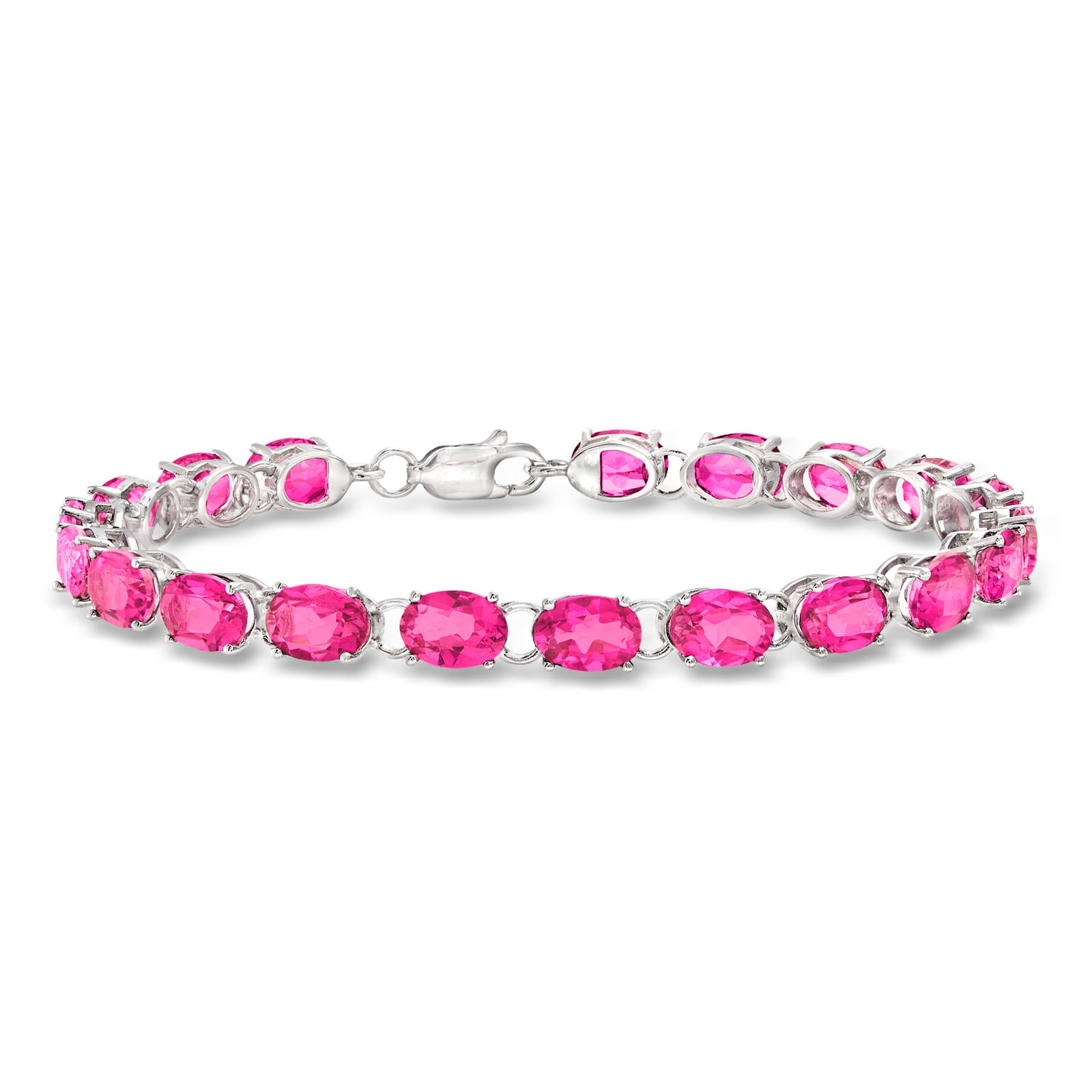 Image of 19.00 ct. t.w. Pink Topaz Tennis Bracelet in Sterling Silver
