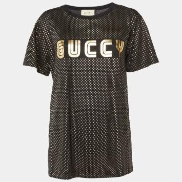 Black Guccy Star Print Cotton 