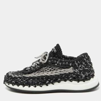Black/Grey Crochet Low Top Sne
