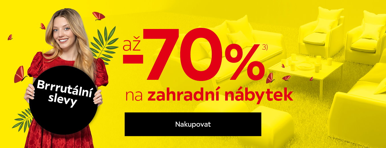 Sleva až 70 % na zahradní nábytek