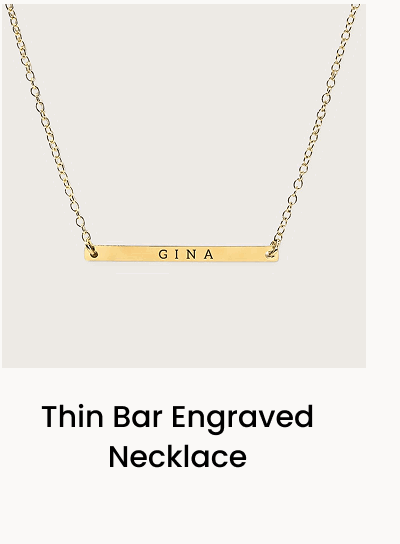 Thin Bar Engraved Necklace