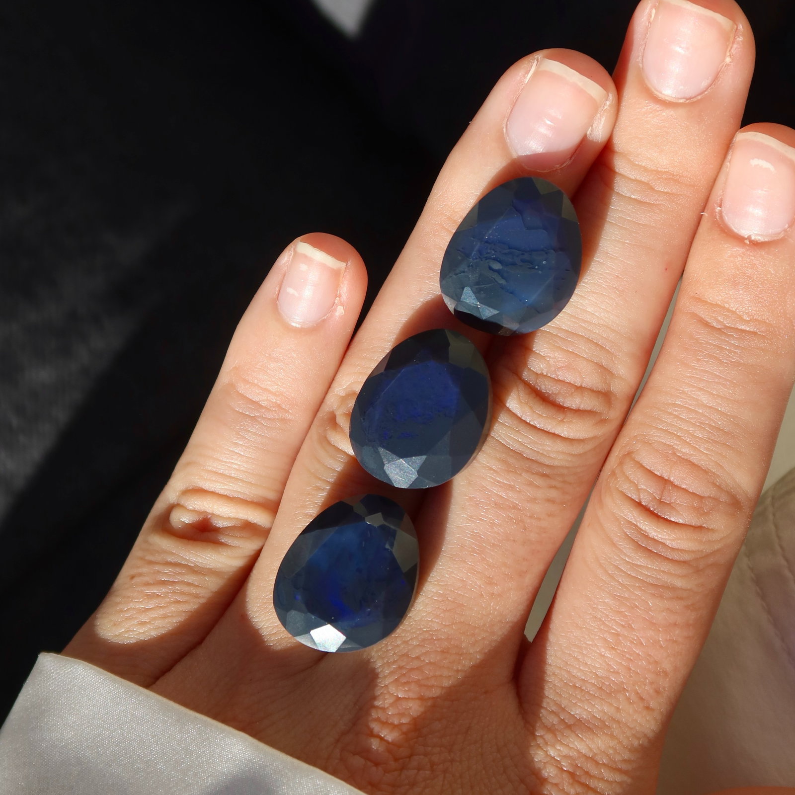 Indigo faceted tri-cut opal