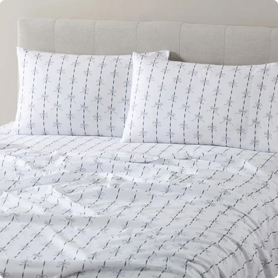 Shop French Blue Ribbons And Bows Sheet Sets