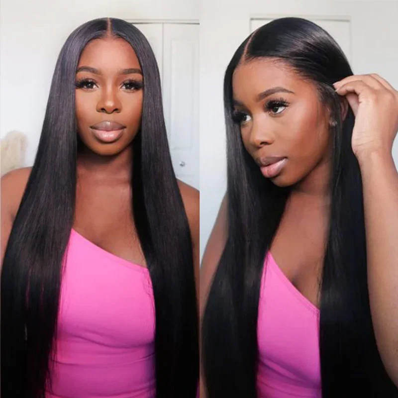 Megalook Bogo Free Undetectable Transparent 13x4 Lace Frontal Wig Brazilian Straight Human Lace Wig - 18 inch