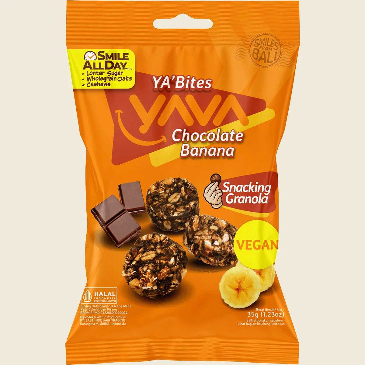 Image of Yava YA'Bites Granola Snack Chocolate Banana 35g - BB 11/09/26