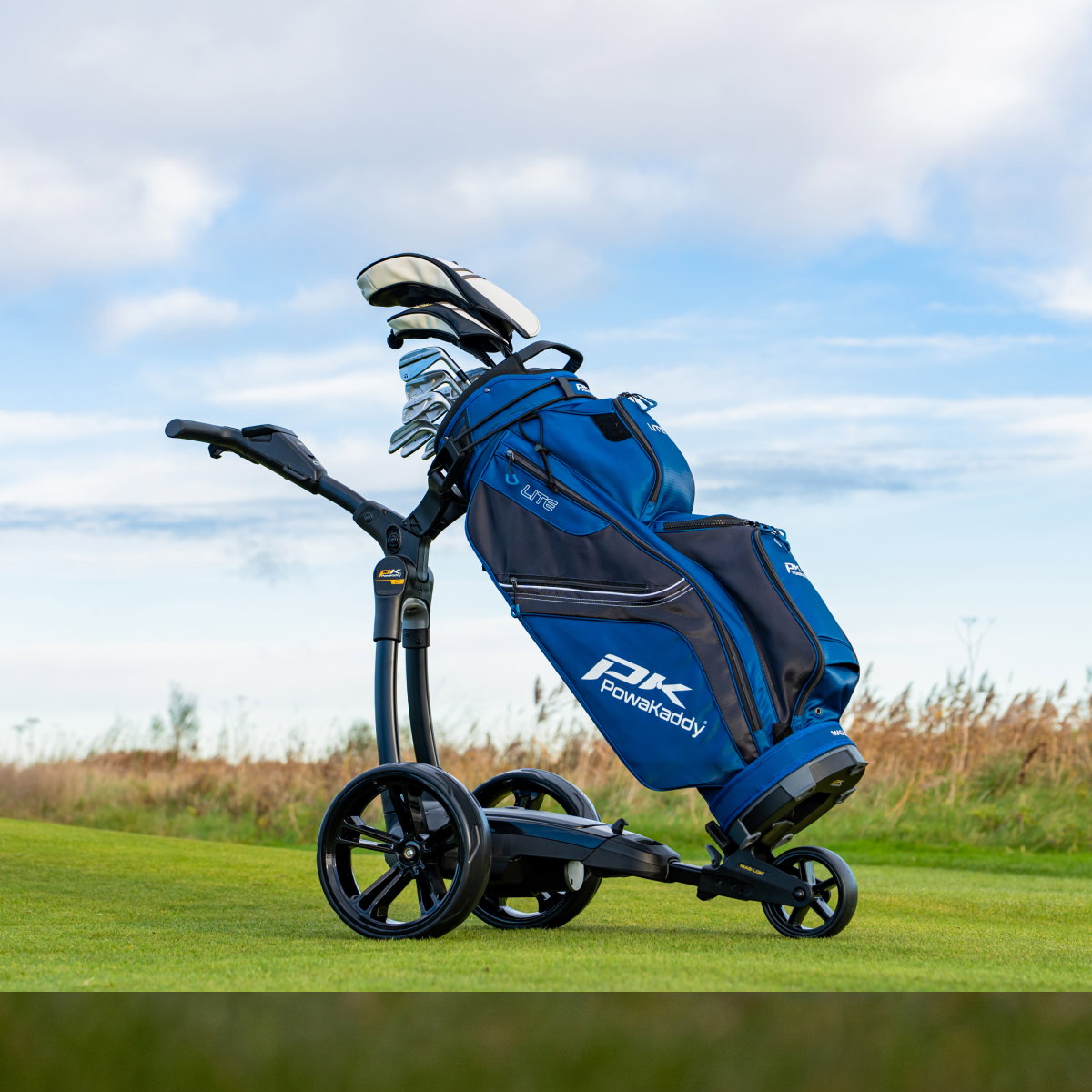 Golf Trolley and Bag on Golf Course