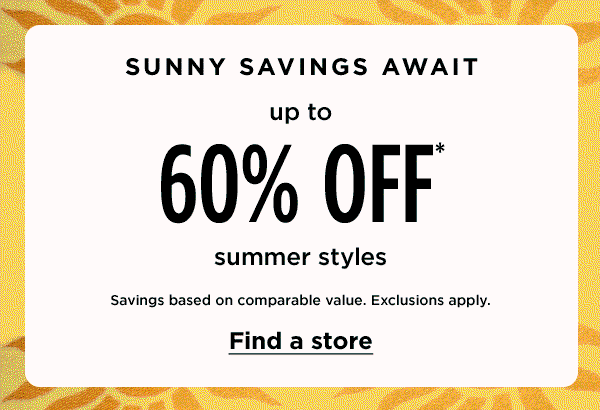 60 off summer styles