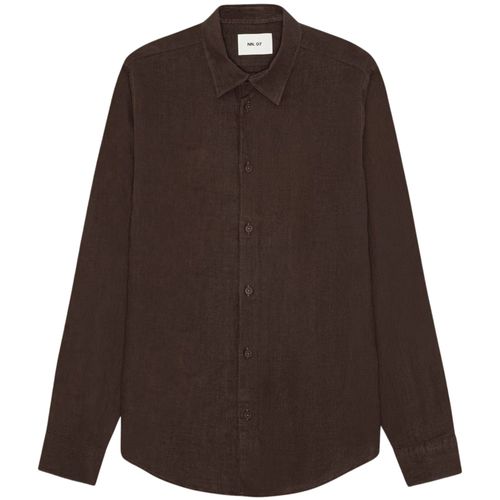 NN07 Enzo Classic Collar Linen Shirt - Truffle