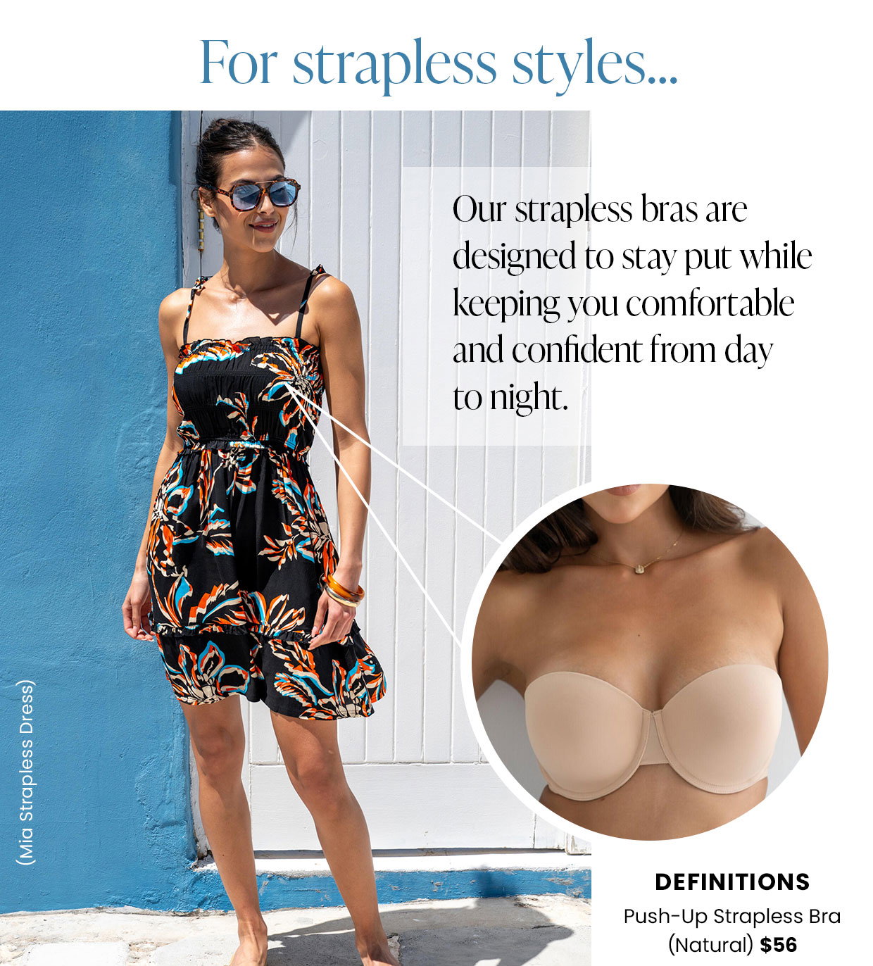 Definitions Push-Up Strapless Bra - Natural