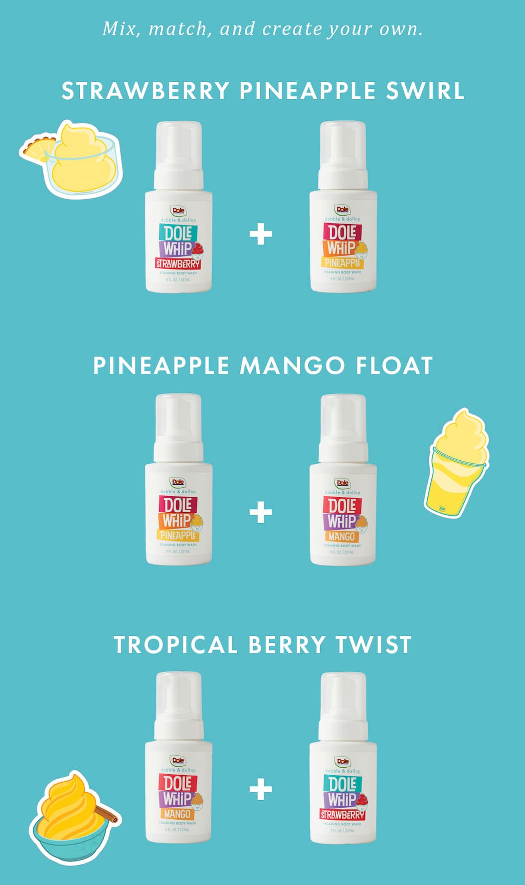 Dabble & Dollop Dole Whip Body Wash bath time recipes