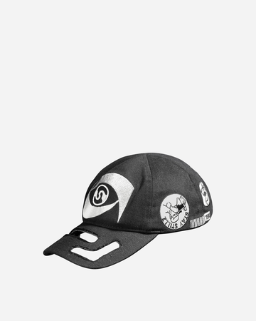 Cut-Out Embroidered Cap Black
