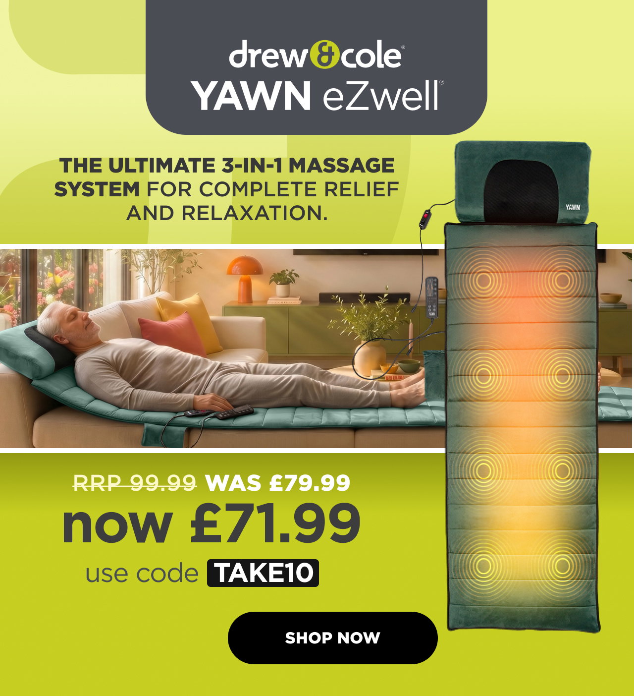 eZwell 3-in-1 Massage System Mattress