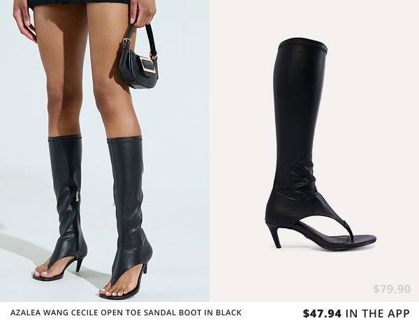 AZALEA WANG CECILE OPEN TOE SANDAL BOOT IN BLACK