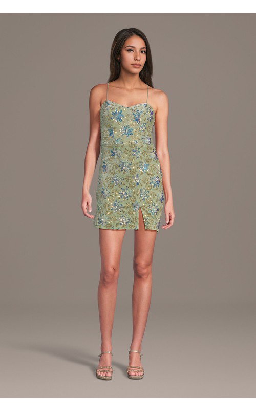 Patterned Sequin Velvet Mini Dress