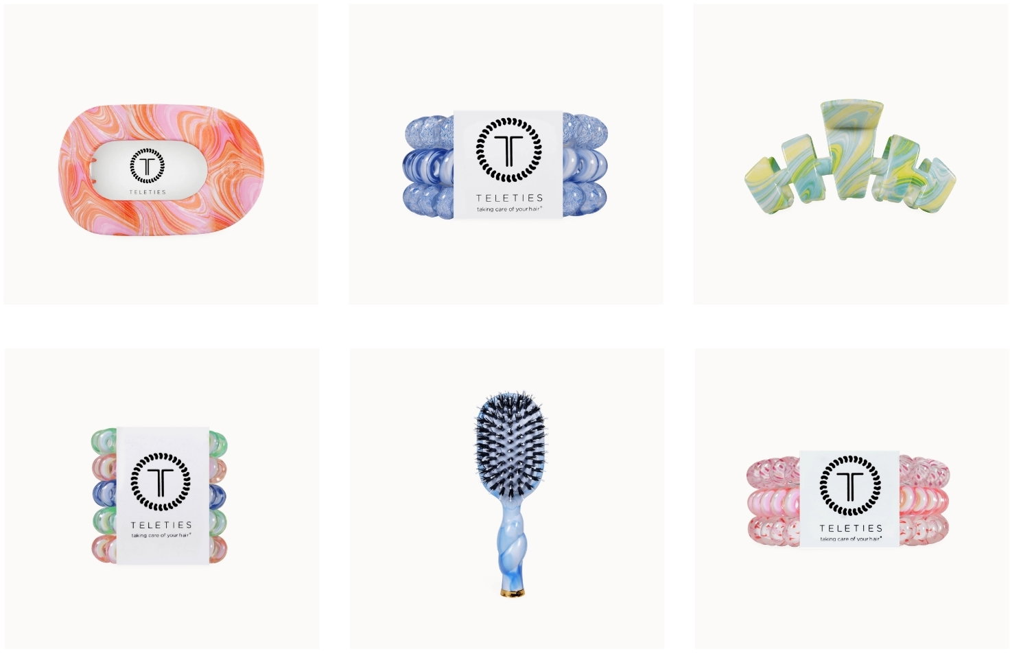 TELETIES Just Keep Swimming, Tide & True, By the Sea Shore, Pinch Me Hair Accessories