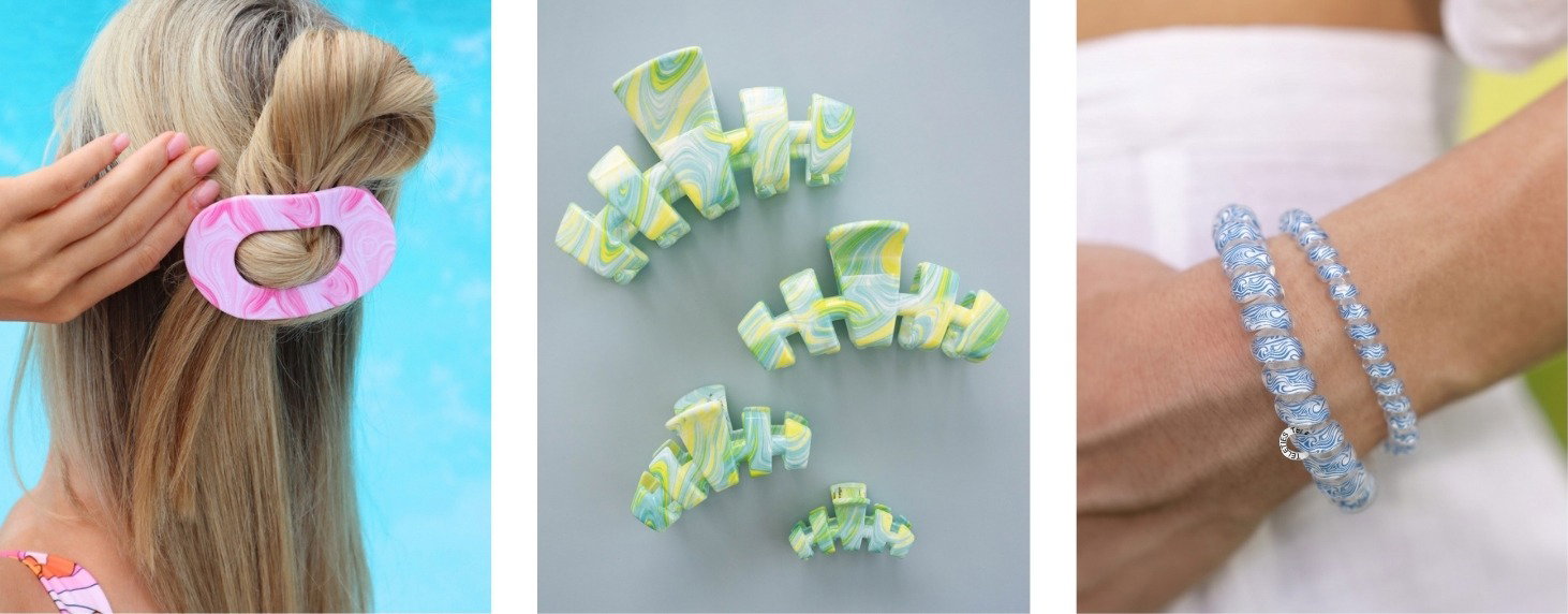 TELETIES Summer Hair Ties, Hair Clips