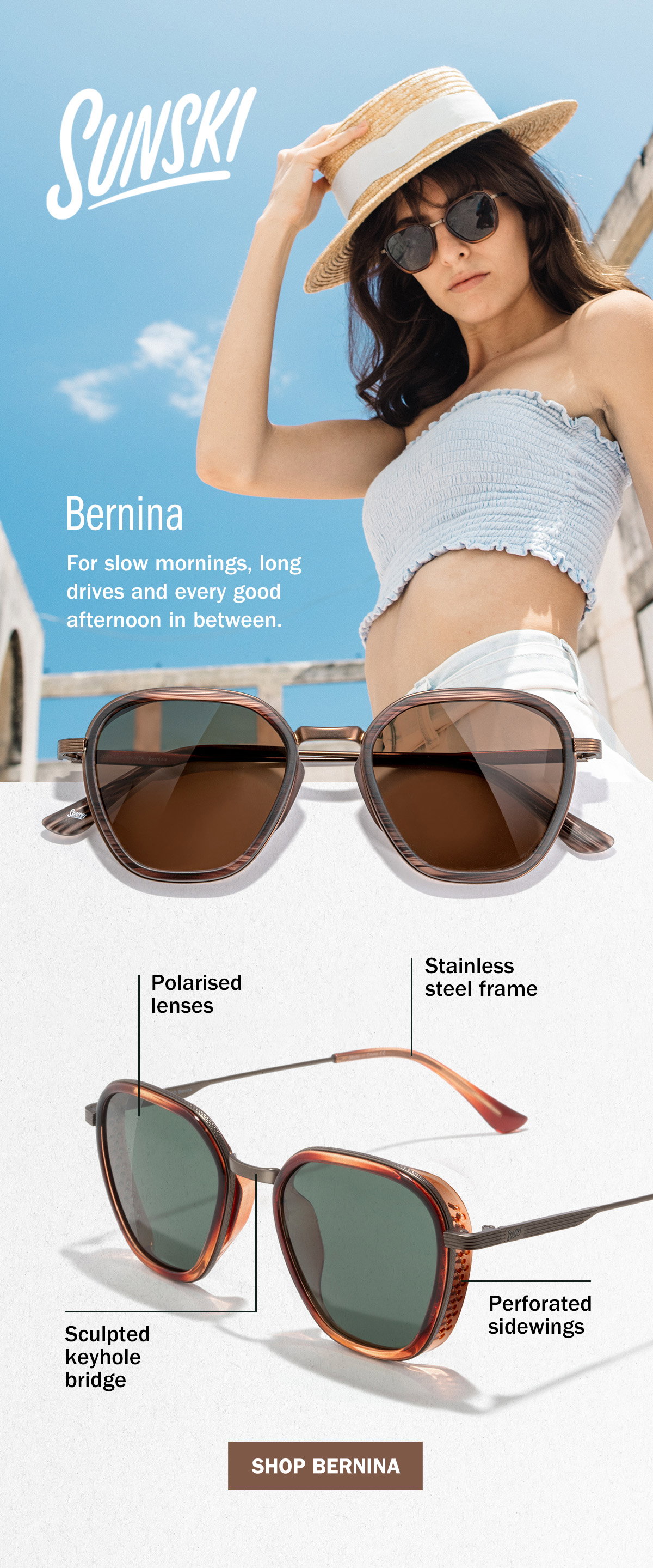 Sunski Bernina Sunglasses | Caramel Forest | WildBounds