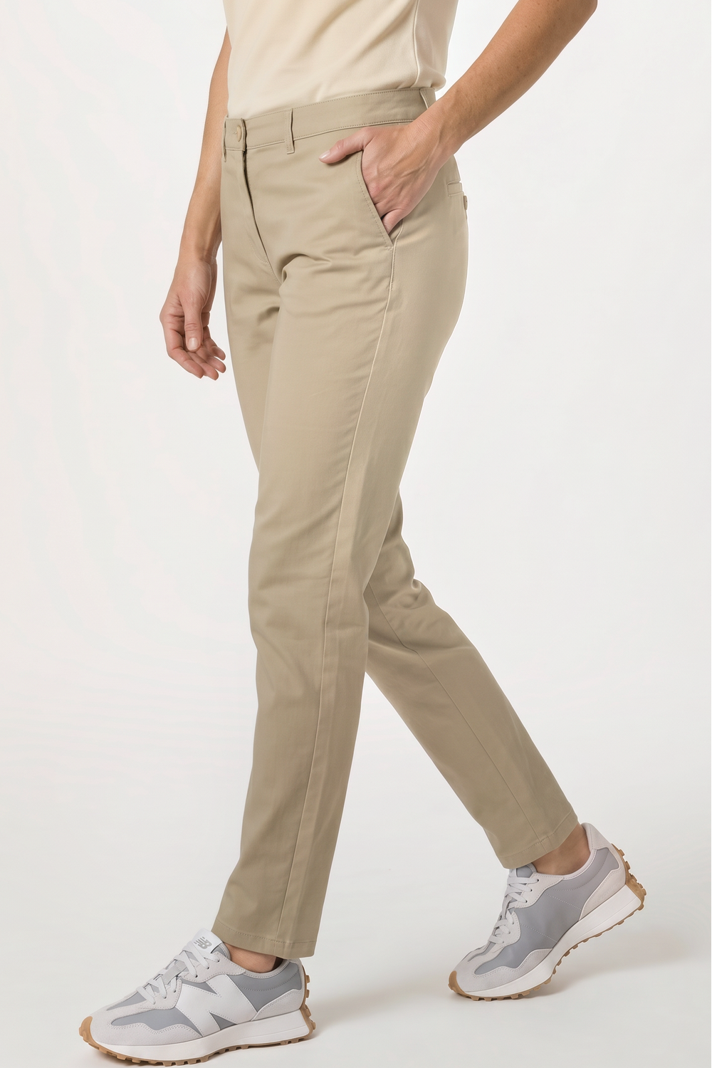 Image of Henbury Women's Stretch Chinos, Stone