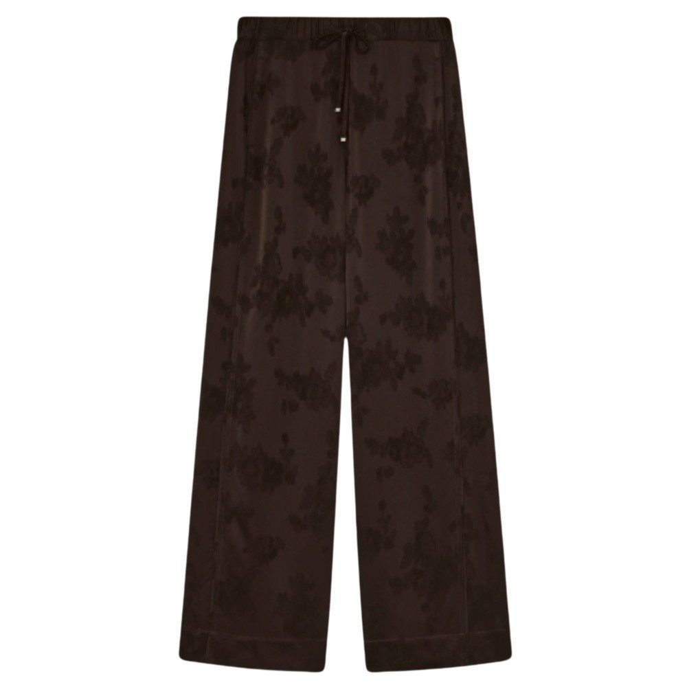Image of Satin Jacquard Trousers - Demitasse
