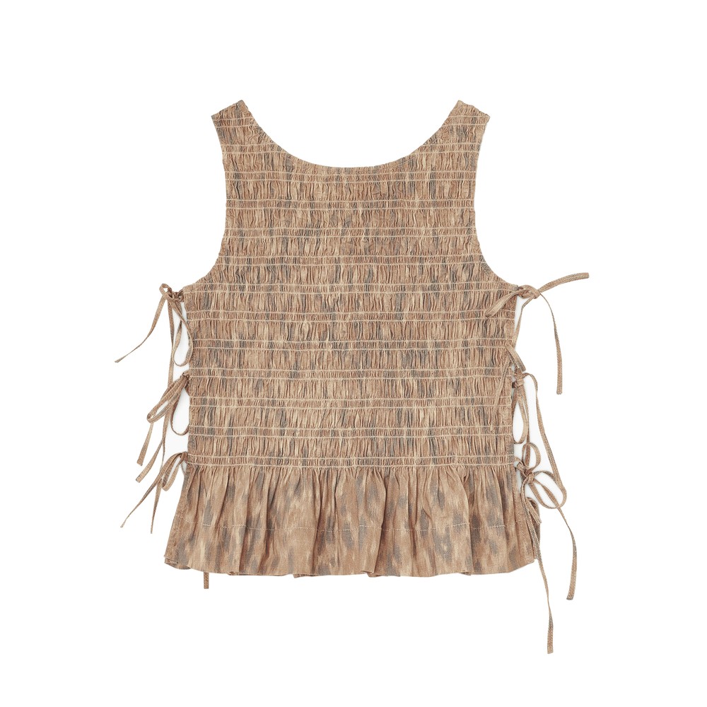 Image of Smocked Tie String Top - Burro