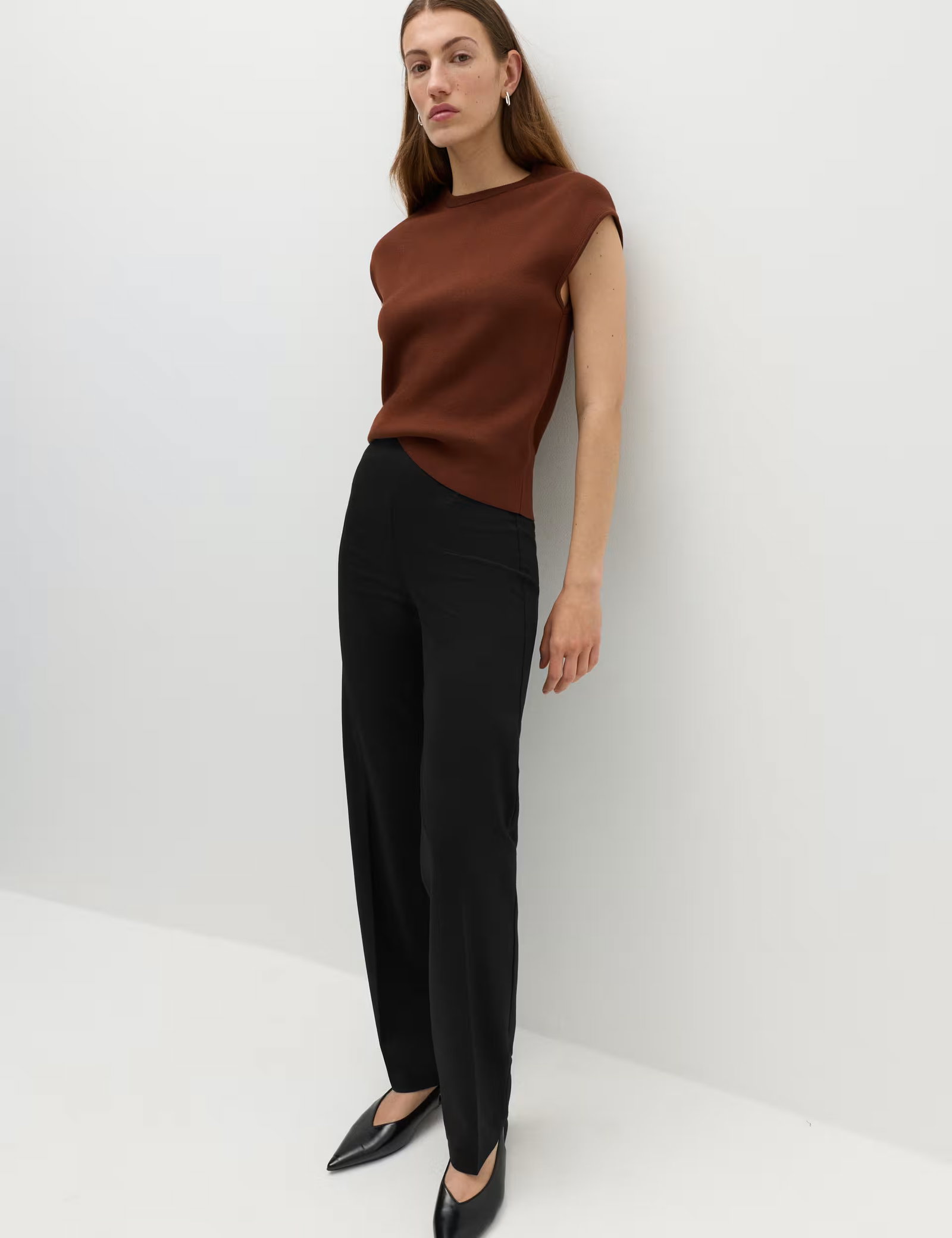 Jersey Straight Leg Trousers with Stretch