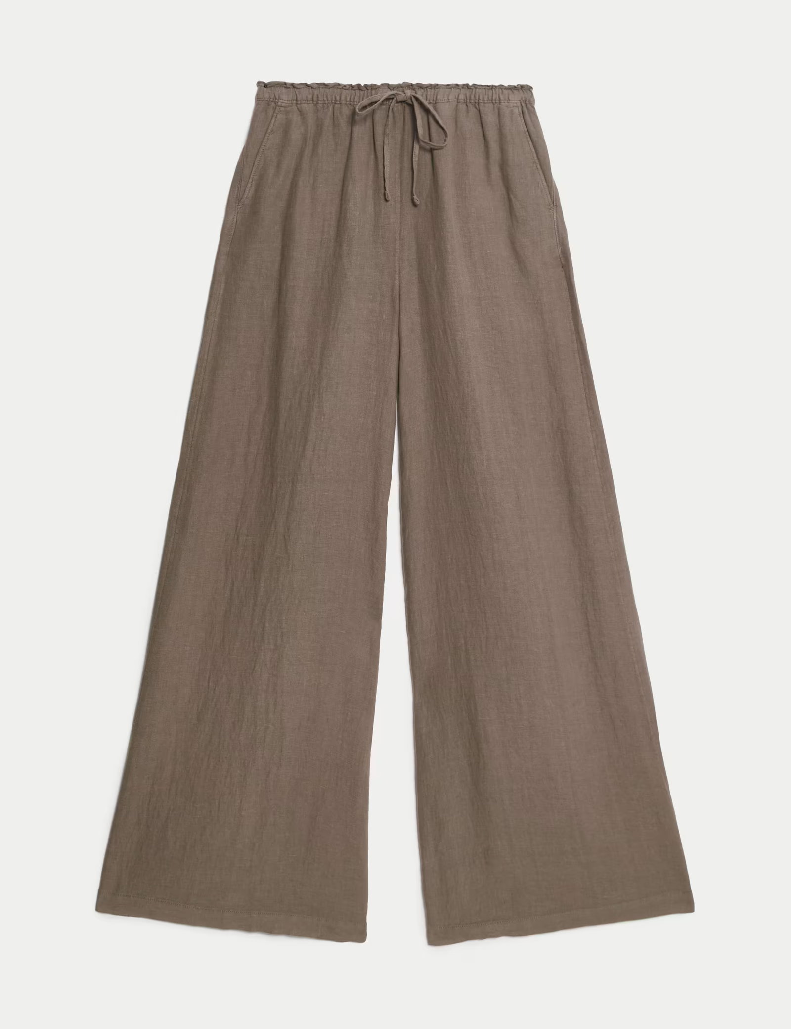 Pure Linen Wide Leg Palazzo Trousers
