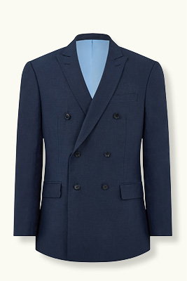 Navy Double Breasted Linen Jacket