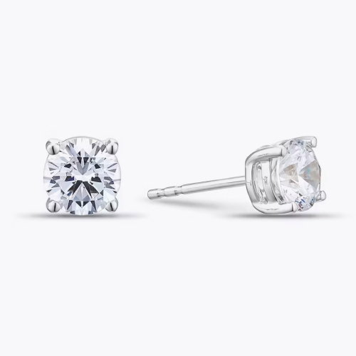 BLOOM 9ct White Gold 1.50ct Lab Grown Diamond Solitaire Stud Earrings