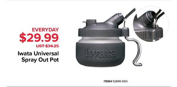Iwata Universal Spray Out Pot, only $29.99
