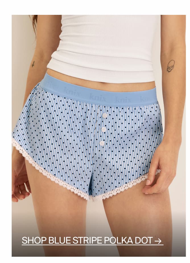 Shop Blue Stripe Polka Dot Mini Boxer