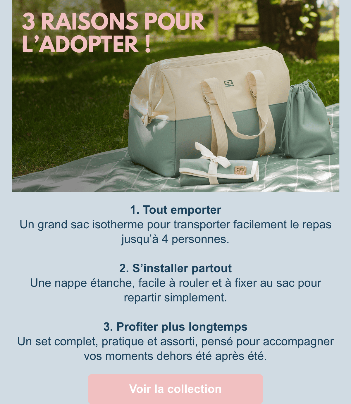 image avec visuel produit et 3 raisons pour l'adopter